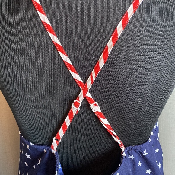 America & Beyond Women’s MIDI Dress Stars & Stripes Adjustable Straps sz L NWT - Picture 6 of 7